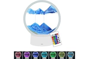 YATOSEEN Ornamento Lampada Tavolo Arte Sabbia in Movimento, Paesaggio di Sabbia 3D Display in Movimento Cornice per Pittura con Sabbia Che Scorre con Telecomando 16 colori
