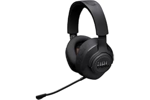 JBL Quantum 360 Słuchawki Bezprzewodowe Nauszne do Gier z Odłączanym Mikrofonem, Opcją Wyciszenia, 2,4 GHz, Bluetooth, 22 H Odtwarzania na Baterii, Kompatybilne z Wieloma Platformami, Czarne