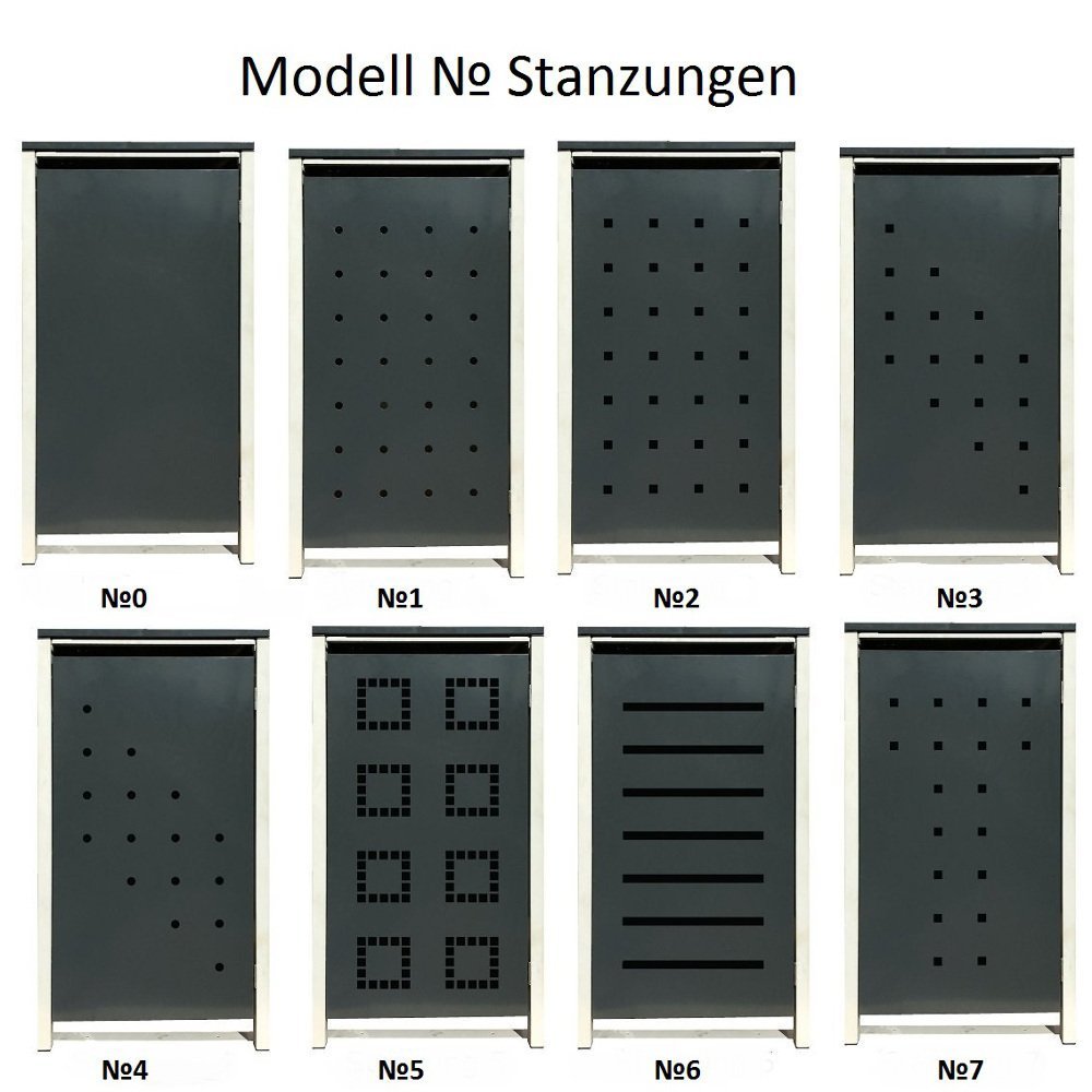 3 Mülltonnenboxen Modell No.6 für 240 Liter Mülltonnen / komplett Anthrazit RAL 7016 / witterungsbeständig durch Pulverbeschichtung / mit Klappdeckel und Fronttür – Bild 6