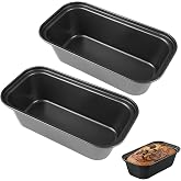KYROSOL 2 Pieces Non-Stick Carbon Steel Bread Mould 20 x 11 x 6 cm | Rectangular Baking Moulds, Stainless Steel Bread Mould f
