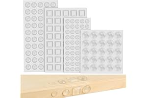 YINGMAO 165 Pieces Adhesive Bumper Pads Clear Rubber Feet, Clear Furniture Buffer Pads for Cabinet Doors, Drawers, Glass Tops, Cupboard, Picture Frames, Cutting Boards(4 Sizes)