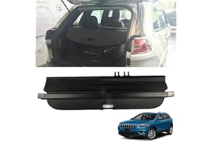 CMHZJ Retrattile Auto Bagagli Protezione Coperchio per Jeep Cherokee 2019-2021, Nero Portabagagli Posteriore Tronco Privacy Cappelliera, Auto Accessori Interni