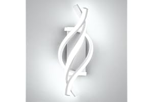 Lightsjoy 24W Aplique Pared Interior LED, Moderno Lámpara de Pared, Iluminación Luz de Pared Espiral para Dormitorio, Pasillo, Sala de Estar, Escaleras-1900Lumen (Blanco Frío 6500K)