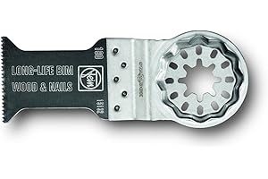 FEIN Lame de scie E-Cut Long Life, Condit. 5 Pce, Largeur 35 mm, Longueur 50 mm, Porte-outil Starlock, Bi-métal avec denture bois alternée .Extrêmement robuste. Excellente durée de vie
