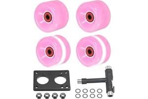 PATIKIL Roller Skate Wheels Set, Light Up Skateboard Cruiser Wheels Set with Bearings Trucks Tool Kit for Outdoor Quad Skate