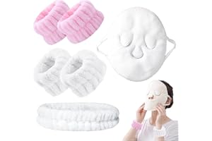 AOMAIGAD 6 Piezas Bandas de muñeca faciales, Lavado Elásticas Diadema,Toalla de cara frio caliente,Banda de Lavado de Muñeca,Diadema Mujer para Maquillaje, Cuidado de Piel, Ducha, Yoga (B)