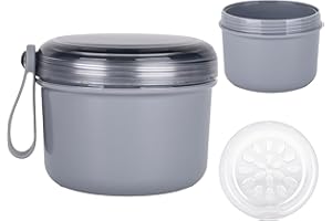 DIDATOOL Denture Bath Case, No-Leak Denture Cup, Large Capacity Denture Box, Portable Storage for All Types of Dentures Orthodontic Appliances, Perfect for Traveling and Daily Use (Grey)