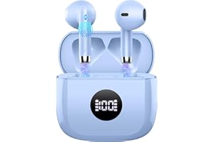 JXREV Wireless Earbuds, Bluetooth 5.3 Headphones in Ear with 4 ENC Noise Cancelling Mic, Bluetooth Earbuds 40H Playtime, 2023 HiFi Stereo Deep Bass Wireless Earphone, IP7 Waterproof USB-C Fast Charge Purple