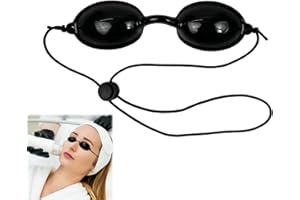 Seefey Lunette Anti UV Cabine,Lunette UV,Cache-œil pour Bronzage et Soins Esthétiques,Lunettes de Protection pour Thérapie par Lumière Rouge,Lunettes de solarium,Livré avec un étui Transparent