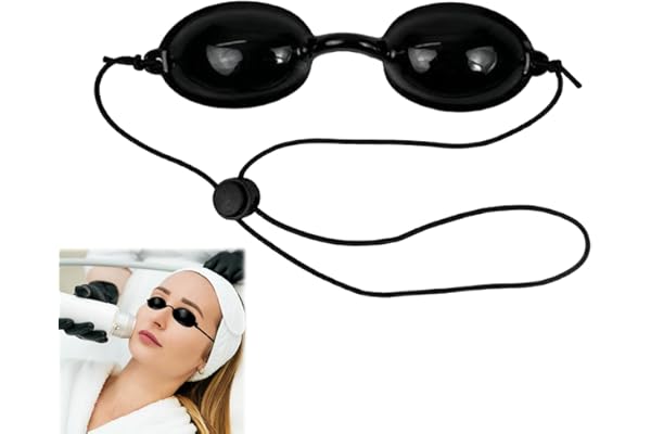 Seefey Lunette Anti UV Cabine,Lunette UV,Cache-œil pour Bronzage et Soins Esthétiques,Lunettes de Protection pour Thérapie par Lumière Rouge,Lunettes de solarium,Livré avec un étui Transparent