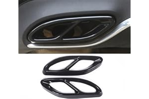 DIYUCAR 2 embellecedores de acero para tubo de escape de clase A, B, C, E, GLC, W205 W213 W246 W247 W177 X253 (negro brillante)