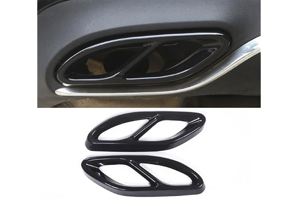 2 coques pour recouvrir les pots d'échappement - En acier - Noir brillant