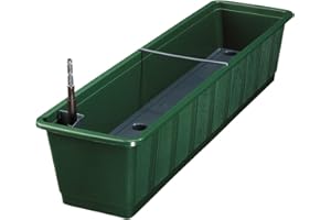 geli Thermo Plastic Flower Box Aqua Green Plus incl. Watering System and Water Level Indicator, 100 cm