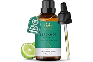 AVD ORGANICS Olejek eteryczny z bergamotki 30 ml | 100% czysta jakość terapeutyczna do aromaterapii, dyfuzorów, zapachów do pomieszczeń i produkcji świec. 1 fl. oz. oz. oz.