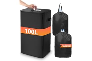Cexovo 100 l incheckad flasksamlare, flasksamlare med lock, flaskförvaring, återvinning med 2 återanvändbar, återvinningsbar väska, för kök och förråd