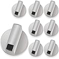 Dadabig 8 PCS Gas Hob Knobs, Stoves Cooker Knobs Cooker Knobs Silver Universal Metal Rotary Switch Control Knobs Replacement Accessories for Kitchen Cooker Gas Stove Oven Cooktop, 6mm
