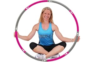 ResultSport Wielka Brytania - oryginalna ważona pianka hula hop wyściełana obręcz do ćwiczeń fitness 100 cm bardzo szeroka (różowy/szary 1,2 kg)