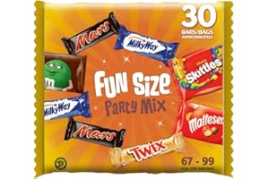 Mixed Minis Bag, 30 Mini Chocolate Bar Snacks (Mars, Twix, Milky Way, Maltesers, Skittles, M&Ms), Chocolate, Sweets Gift Box, Ideal for Gift, Snacks or Party Bags (540g)