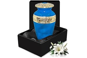 SOLACE FOREVER Urne für menschliche Asche – Bestattungsurne für Asche – perfekte Gedenkurne (Blau, Klein)