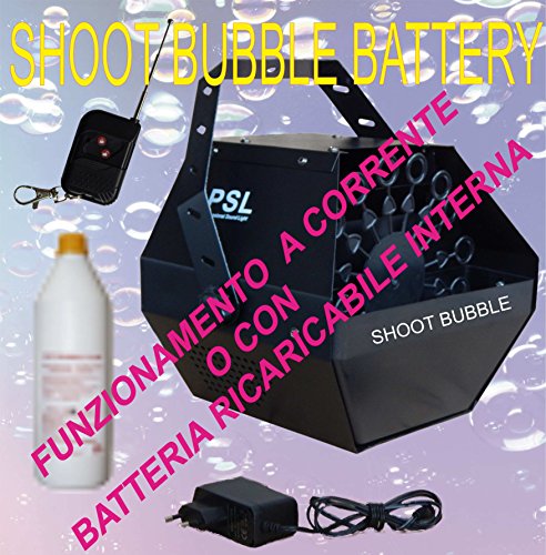 Professional sound light srl Macchina per Bolle di Sapone con Batteria Ricaricabile +radiocomando+flacone in Omaggio