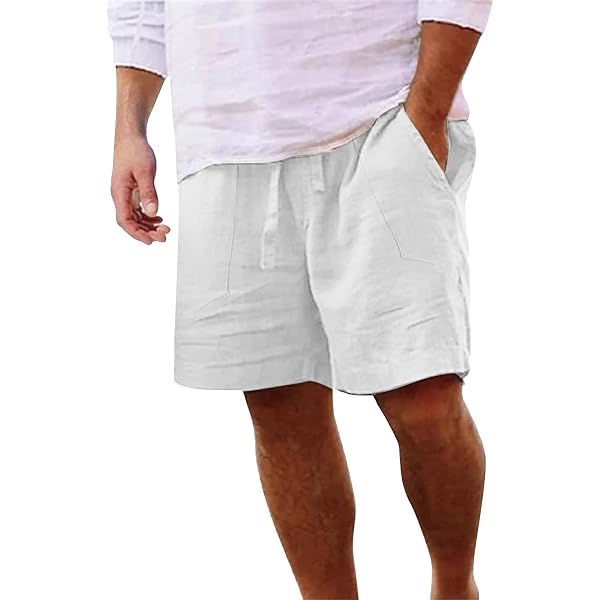 Shorts Coton Élastique COOFANDY Homme - Pantalon Court Loisir Avec Poches