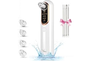 Yccu Aspirateur Point Noir Extracteur de Comédons Nettoyage des Pores Purateur de Peau Visage 4 Sondes et 4 Modes d'extraction des Points Noirs Rechargeable