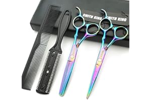 SMITH KING 6.0 Zoll Haarschere Set Haarschneideschere & Ausdünnungsschere mit k?mmen in 1 Satz