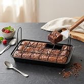 Deconox 18 B&ouml;lmeli Kare Kesim Brownie ve Kek Kalıbı - Yanmaz, Yapışmaz ve &Ccedil;izilmez Karbon &Ccedil;elik Fırın Tepsisi