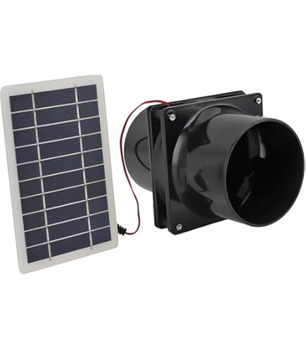 blessny Ventilatorset op zonne-energie, 5,5 inch, 25 W zonnepaneel met 2 waterdichte ventilatoren voor kippenhokken buiten, broeikassen, schuren, toevoerlucht of afvoerlucht, met 4,5 m kabel