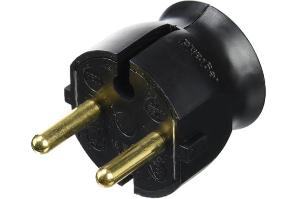 Legrand - Fiche extra-plate mâle sans terre - 16A - sortie latérale - noir