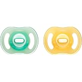 Tommee Tippee StayPut Night Glow Ultra-light Pacifier | 0-6m, 2 Pack, Soft Touch, Extra Air Flow