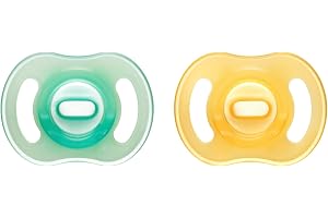 Tommee Tippee Ultra-Light StayPut Night Glow Soother, 0-6m, 2 Pack, Glow in The Dark, Lightweight, Soft Skin Feel, Extra Air 