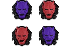 playvital Copri Levette Analogiche Gommini per ps5,per ps4 Joystick,Thumb Grip Caps per Xbox Series/One X S,Switch PRO Controller-Demoni Oni-Rosso&Viola