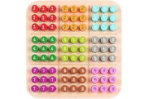 BESPORTBLE Holz Sudoku für Pädagogisches Legespiel mit Bunten Formen Leicht und Tragbar Fördert Gedächtnis und Geeignet für Vorschulkinder Ab Jahren