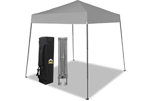 Crown Shades Grey Gazebo 2.5 x 2.5m Base 2m x 2m Top Heavy Duty Pop Up Gazebo Waterproof Shelter Height Adjustable Camping Gazebo for Garden and Beach with Carry Bag​