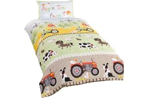 RAPPORT HOME Rapport Apple Tree Farm Duvet Cover Set Childrens Bedding, Multi, 120 x 150cm