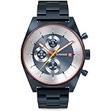 DeTomaso D10 Chronograph Limited Edition Blue Orologio da polso da uomo, analogico, al quarzo, in acciaio inox, blu scuro, bl