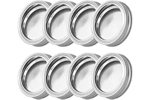 SURAKEY 12 tapas de repuesto de acero inoxidable para boca normal Mason Jar Tapa y bandas de 70 mm, tapa de repuesto Twist Off Tapa de cristal, antigoteo y seguro, para especias, dulces, galletas, mermeladas