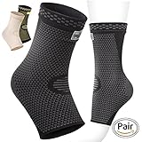 Ankle Brace - Ankle Support - Compression Ankle Sleeve - High Quality Foot Support for Plantar Fasciitis - Achilles Tendonitis - Arch Heel Spurs - Pair Socks for Womens - Men - Kids - Best for Running