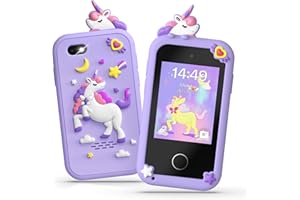 Fippesax Telefono Bambini, 2,8" Smartphone Bambini, Telefono Giocattolo per Bambine con 8GB Card, 20 Giochi Didattici, Doppia Fotocamera, Musicale, Sveglia - Regalo Natale/Compleanno Viola