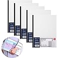 5pcs Clear Report Covers with Sliding Bar, Clear Report Covers for A4/Letter Paper, Plastic Report Binder, Resume Covers Presentation Folders File Binder for School and Business. (Black)