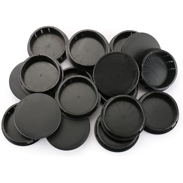 Moicstiy 30Pcs 1/5 Inch (5mm) Black Hole Plugs, Plastic Round Flush