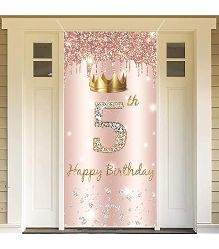 Geburtstags-Banner Roségold – 150x90 Cm Vinyl-Stoff, Für 13., 18., 30. Geburtstag Uvm.