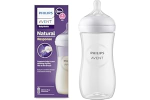 Philips Avent Biberón Natural Response: biberón de 330 ml sin BPA para bebés a partir de 3 meses (modelo SCY906/01)
