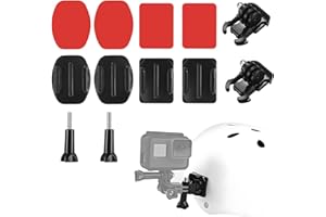 LIBAIDZ 12 Sets Supporto Attacchi Adesivo Curvo e Piatto,Base di Montaggio per Action Cam,Adesivo Mounts Kit per Casco,per GoPro Hero Session/4/3/3+/2 e Altre Action Cam(Nero)