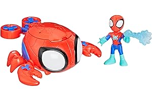 SPIDEY AND HIS AMAZING FRIENDS Marvel Hasbro, Spidey e i suoi fantastici amici, Water-Webs, sottomarino giocattolo Spider Crab