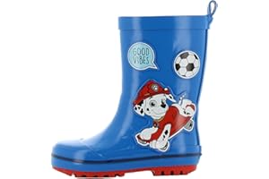 Leomil Pat Patrouille Bottes de Pluie Enfant d’Age 1 à 6 Ans, Botte en Caoutchouc pour Garçon et Fille, Chaussure Bleue Confortable avec Chase et Marcus, Idéal pour Les Promenades par Temps Pluvieux
