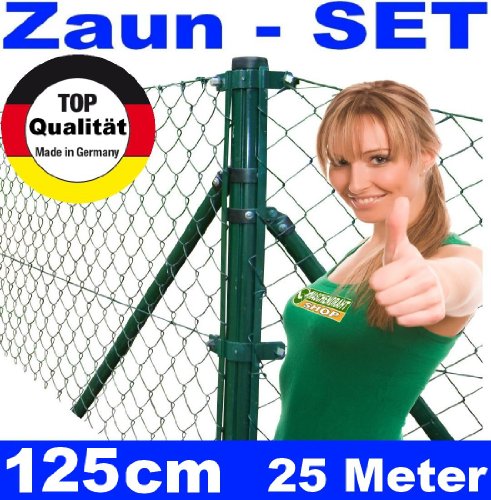 Maschendrahtzaun - SET 125cm 25 Meter lang Maschendraht