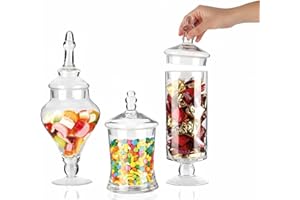Avilia – Set 3 Barattoli Vetro con Coperchio Trasparente per Alimenti 700/800/1000 ml, Ideali per Cucina, Dispensa e Buffet, Capacità Variabile Facili da Usare e dal Design Elegante