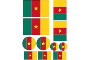 Daged Lot de 11 drapeaux du Cameroun autocollants autocollants - Pour voiture, moto, motard, bureau - FS